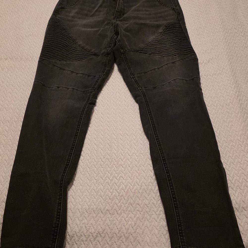 NOBO Men's Black Slim Moto-Style Jeans
